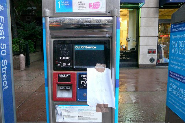 What's the point of getting your ticket on the street if the machines always break?